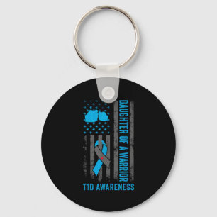 Daughter Of A T1d Warrior Diabetic Type 1 Diabetes Key Ring