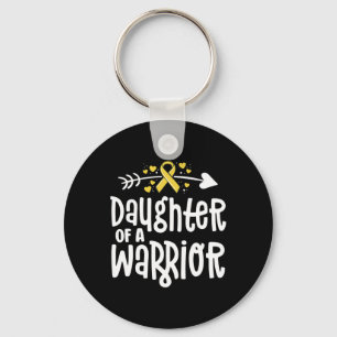 Daughter Of A Warrior Gift Family Childhood Cancer Key Ring