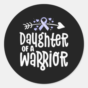 Daughter Of A Warrior Periwinkle Stomach Cancer Classic Round Sticker
