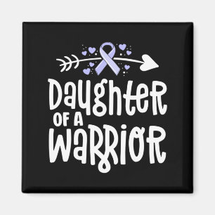 Daughter Of A Warrior Periwinkle Stomach Cancer Magnet