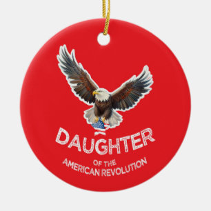 Daughter of the American Revolution DAR eagle star Ceramic Ornament