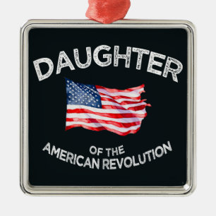 Daughter of the American Revolution DAR Flag USA Metal Ornament