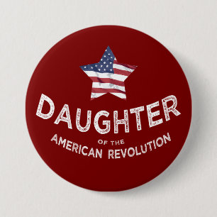 Daughter of the American Revolution DAR Star large 7.5 Cm Round Badge