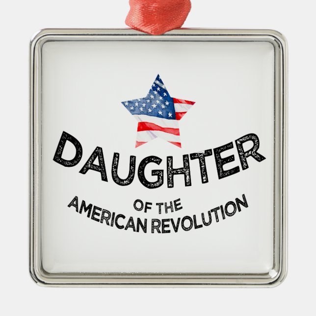 Daughter of the American Revolution DAR star rwb Metal Ornament (Front)