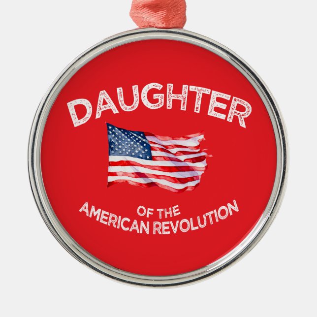 Daughter of the American Revolution DAR Star USA Metal Ornament (Front)
