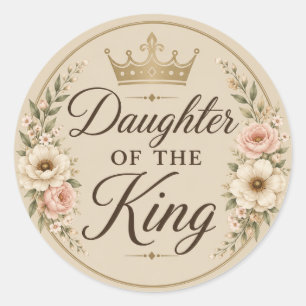 Daughter of the King 1.5" Round Sheet of Classic Round Sticker