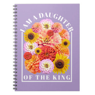 Daughter of The King Bible Verse Flower Notebook