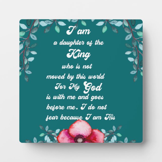 Daughter Of The King Christian Inspirational Plaque (Front)