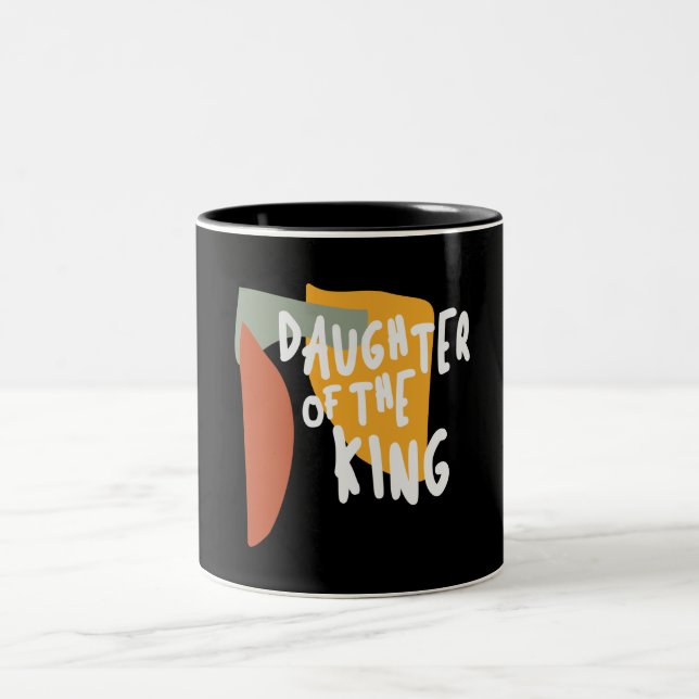 Daughter of the King - Empowering Christian Quote Two-Tone Coffee Mug (Center)