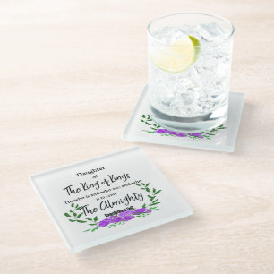 Daughter of the KING Glass Coaster