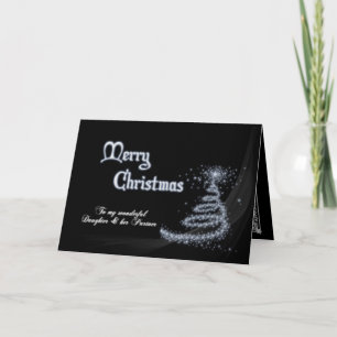 Daughter & Partner, Black and white Christmas card