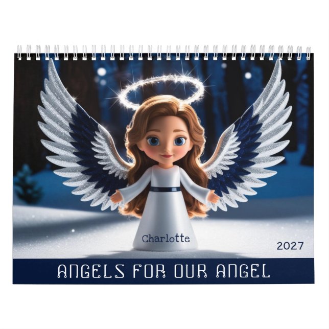 Daughter Personalised Photo And Name 2026 Angel Calendar (Cover)