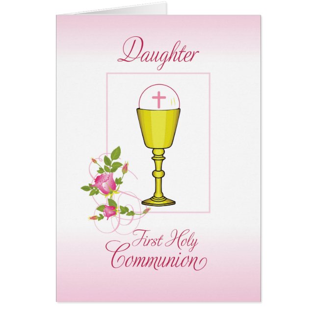 Daughter Pink First Holy Communion, Chalice, Host (Front)