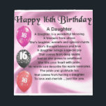 Daughter Poem  16th Birthday Notepad<br><div class="desc">A great gift for a daughter on her 16th birthday</div>