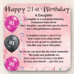 Daughter Poem 21st Birthday Coaster<br><div class="desc">A great gift for a daughter on her 21st birthday</div>