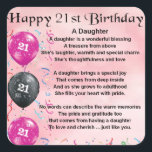 Daughter Poem 21st Birthday Square Sticker<br><div class="desc">A great gift for a daughter on her 21st birthday</div>