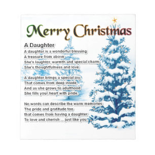 Daughter Poem - Christmas Design Notepad