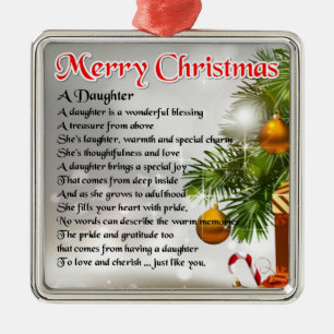 Daughter Poem - Christmas Image Metal Tree Decoration