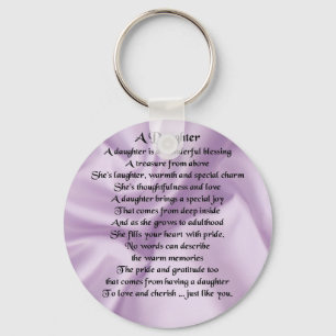 Daughter Poem - Lilac Silk Key Ring
