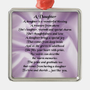 Daughter Poem - Lilac Silk Metal Tree Decoration