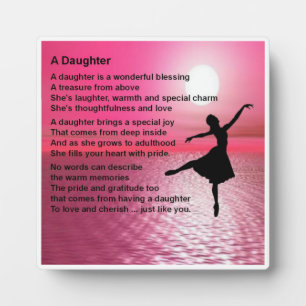 Daughter Poem Plaque - Ballerina  Design