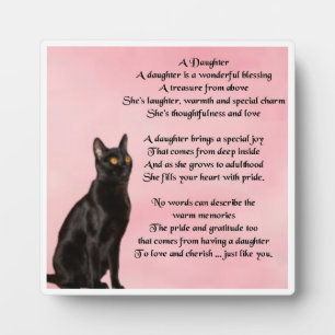 Daughter Poem Plaque - Black Cat  Design