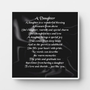 Daughter Poem Plaque - Black Silk Design