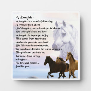 Daughter Poem Plaque - Horses  Design