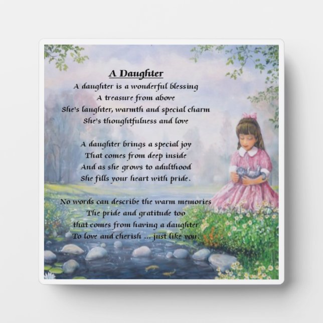 Daughter Poem Plaque - Little Girl  Design (Front)
