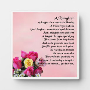 Daughter Poem Plaque - Roses   Design