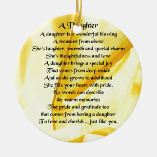 Daughter Poem - Yellow Silk Ceramic Ornament