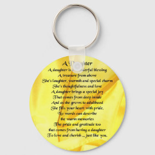 Daughter Poem - Yellow Silk Key Ring
