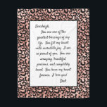 Daughter Proud of You Fleece Blanket<br><div class="desc">This blanket with it's modern font and black and rose gold leopard print edge is a great way to tell your daughter how much you love her and what a blessing she is to you. She will love wrapping up in your love and feel the warmth of your presence even...</div>