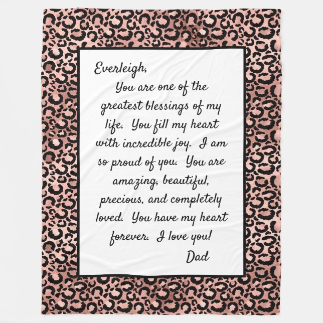 Daughter Proud of You Fleece Blanket (Front)