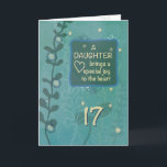 Daughter Religious 17th Birthday Green Hand Drawn Card<br><div class="desc">Celebrate with the entire family your daughter’s 17th year birthday. And to make the occasion most memorable for her you can give her this card and let her know that she brings joy to your hearts.</div>
