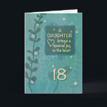 Daughter Religious 18th Birthday Green Hand Drawn Card<br><div class="desc">She is filled with excitement and anticipation for the day when she would be eighteen. Make her special day much more special by giving your daughter this touching card.</div>