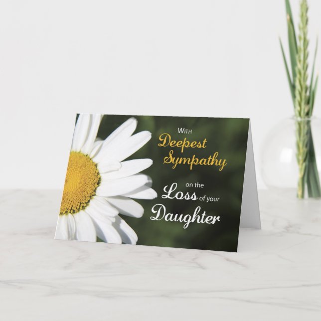 Daughter, Religious Sympathy, White Daisy Card (Front)