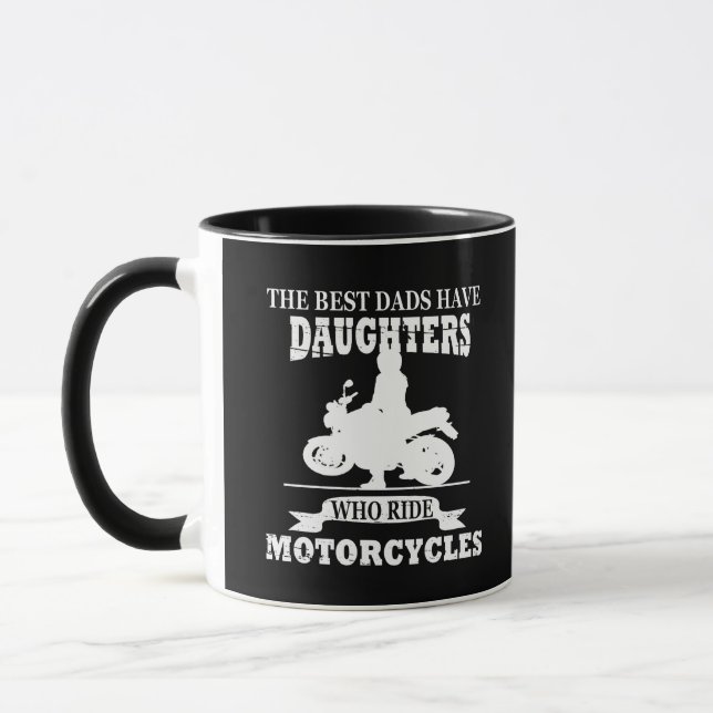 Daughter ride motorcycle funny fathers day mug (Left)