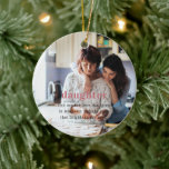 Daughter | Sentimental Photo Keepsake Christmas Ceramic Ornament<br><div class="desc">Celebrate the cherished bond between mother and daughter with this elegant ceramic ornament, perfect for adding a personal touch to your holiday decor. This sentimental keepsake features a beautiful photo, overlaid with the heartfelt message: "Daughter – You are the love that grew in my heart and the light that brightens...</div>