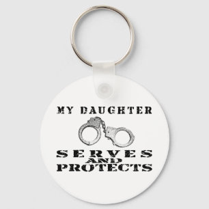 Daughter Serves Protects - Hat Key Ring