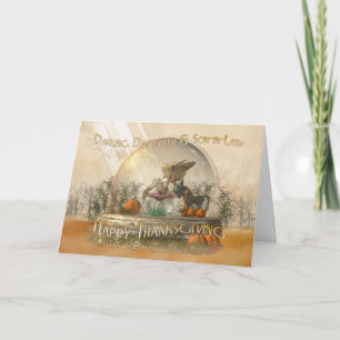 Daughter & Son-in-Law Thanksgiving Card With Fairy