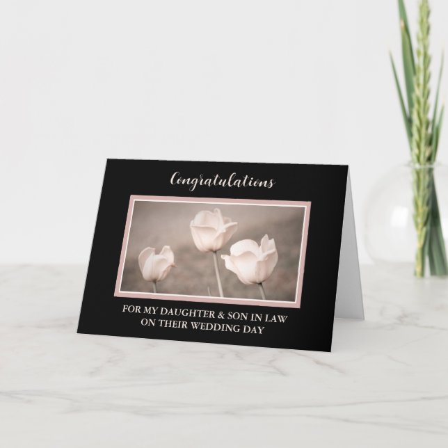 Daughter & Son in Law Wedding Day Congratulations Card (Front)