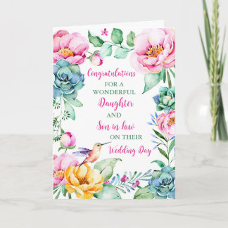 Daughter & Son in Law Wedding Day Congratulations Card