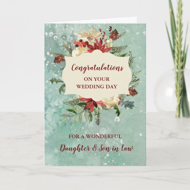 Daughter & Son in Law Wedding Day Congratulations Card (Front)