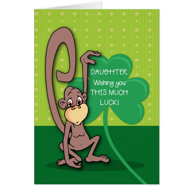 Daughter, St. Patrick's Day Monkey with Shamrock (Front)