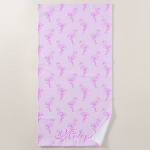 Daughter Summer Trip Pink Famingo Beach Towel