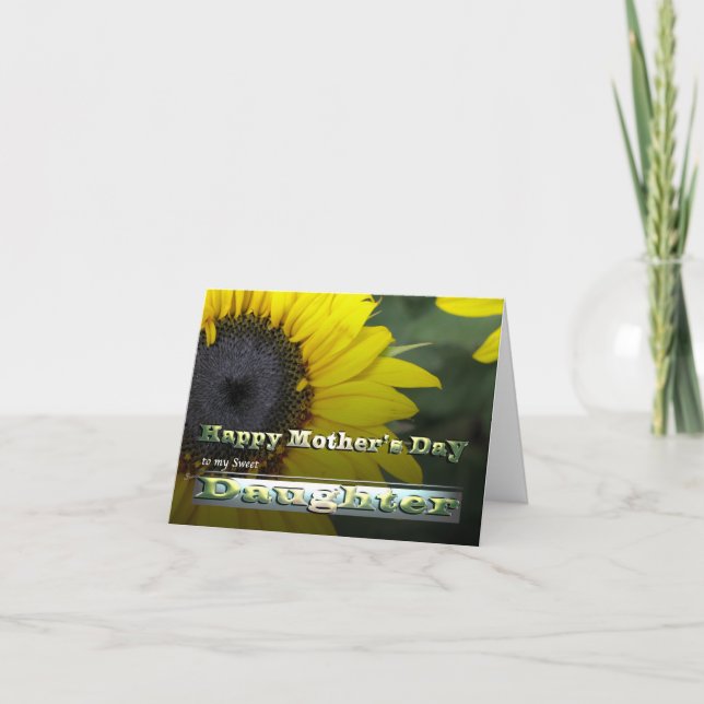 Daughter Sunflower Happy Mother Day  Garden flower Card (Front)