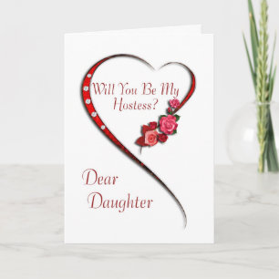 Daughter, Swirling heart Hostess invite