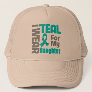 Daughter - Teal Ribbon Ovarian Cancer Support Trucker Hat