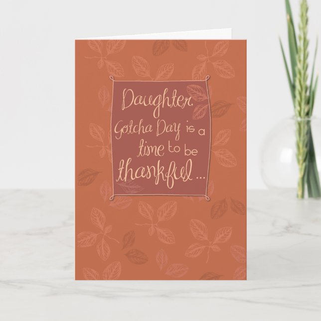 Daughter Thankful on Gotcha Day Card (Front)